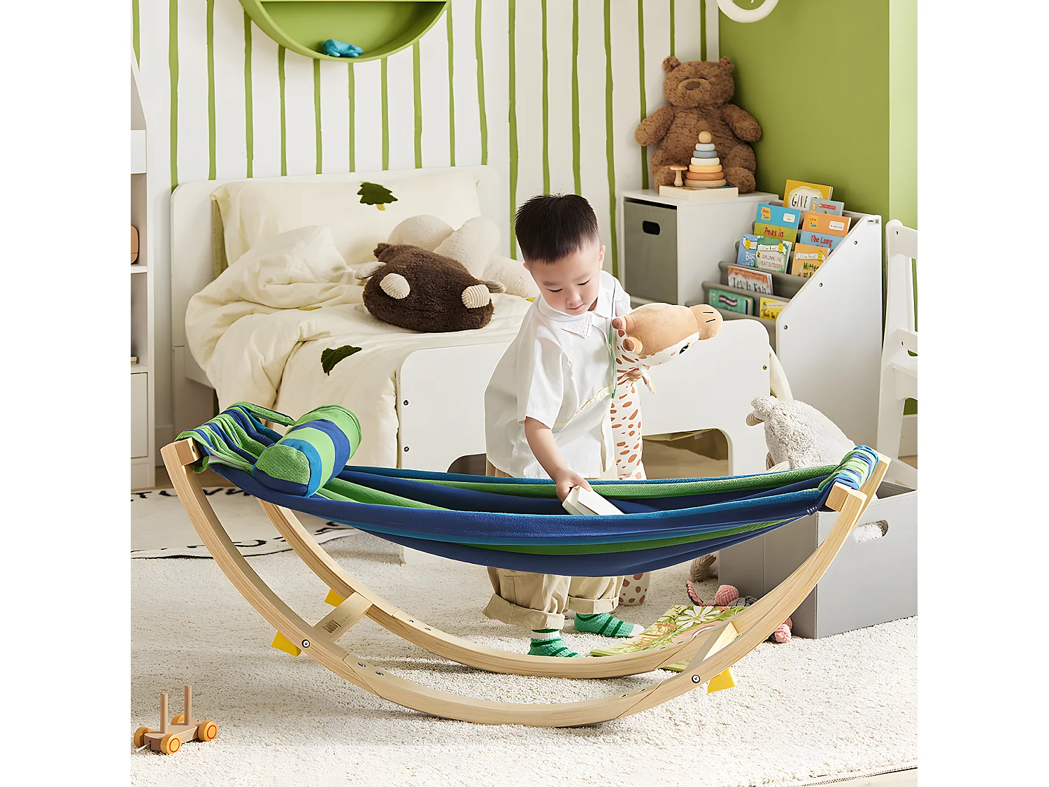 Lit Enfant Bébé Hamac Enfant Chaise Longue pour Enfant KMB16-J SoBuy