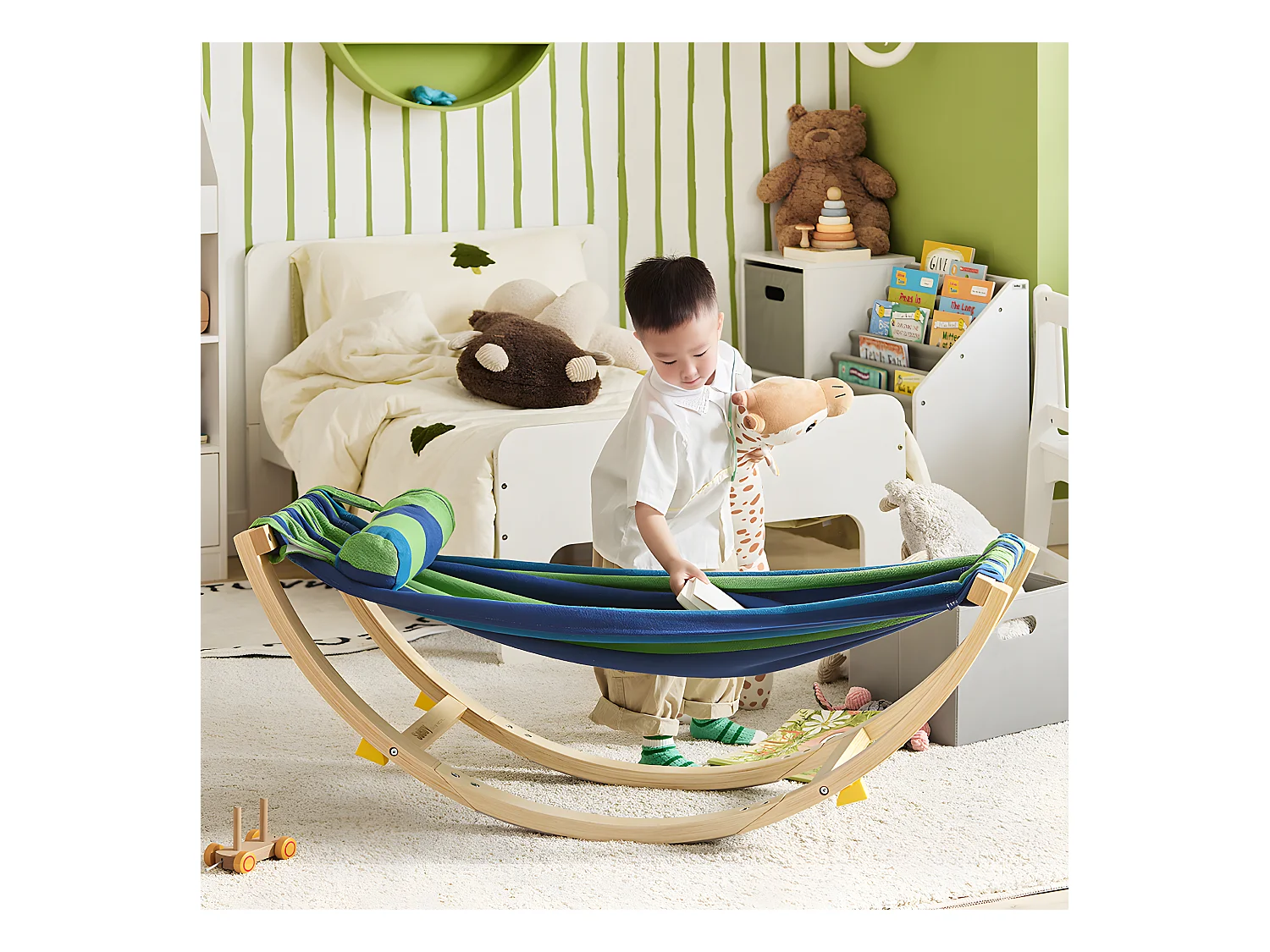 Lit Enfant Bébé Hamac Enfant Chaise Longue pour Enfant KMB16-J SoBuy