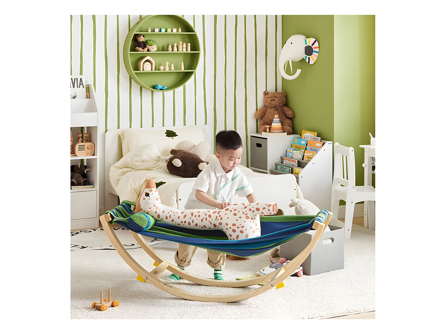 Lit Enfant Bébé Hamac Enfant Chaise Longue pour Enfant KMB16-J SoBuy