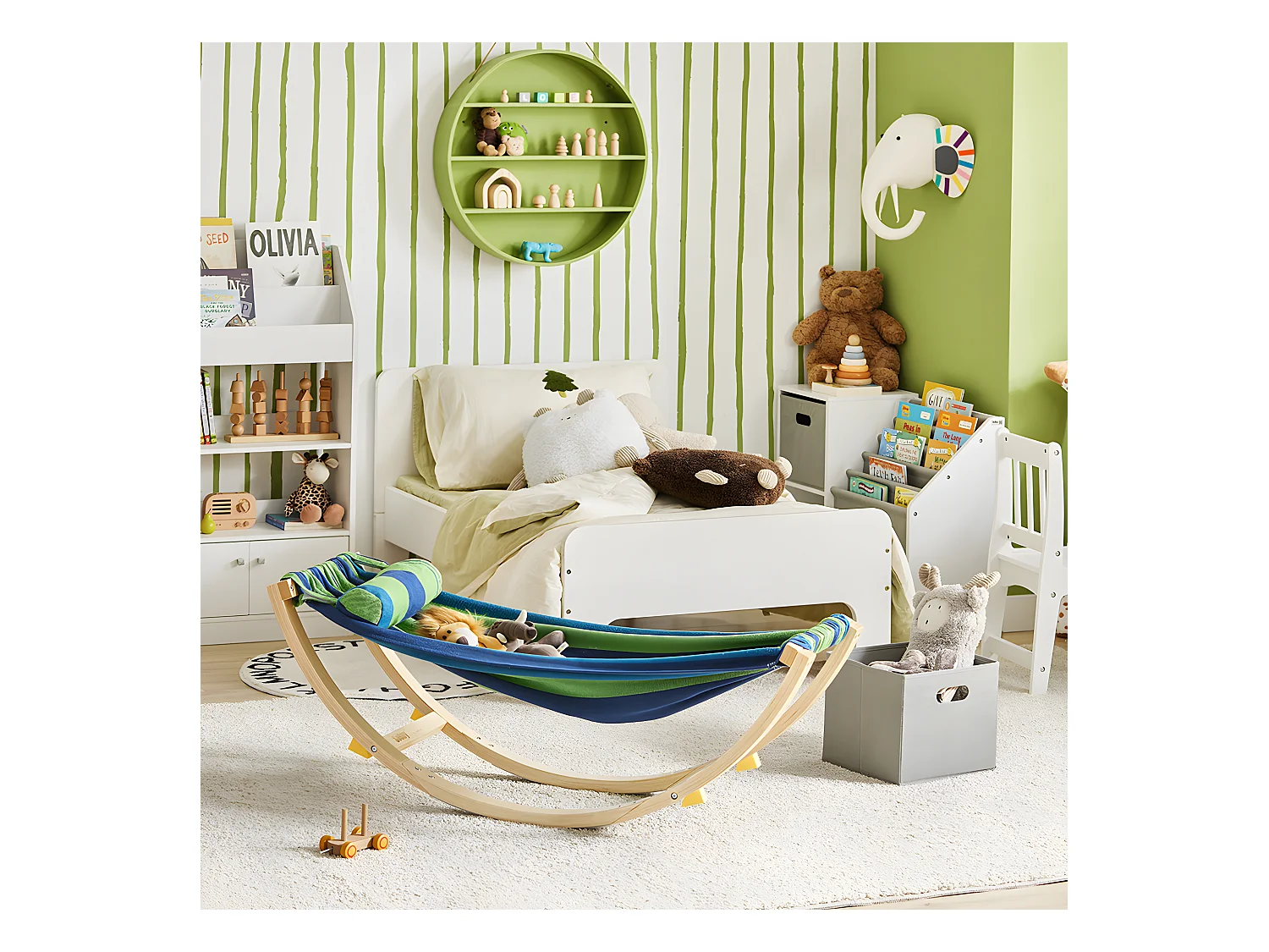 Lit Enfant Bébé Hamac Enfant Chaise Longue pour Enfant KMB16-J SoBuy