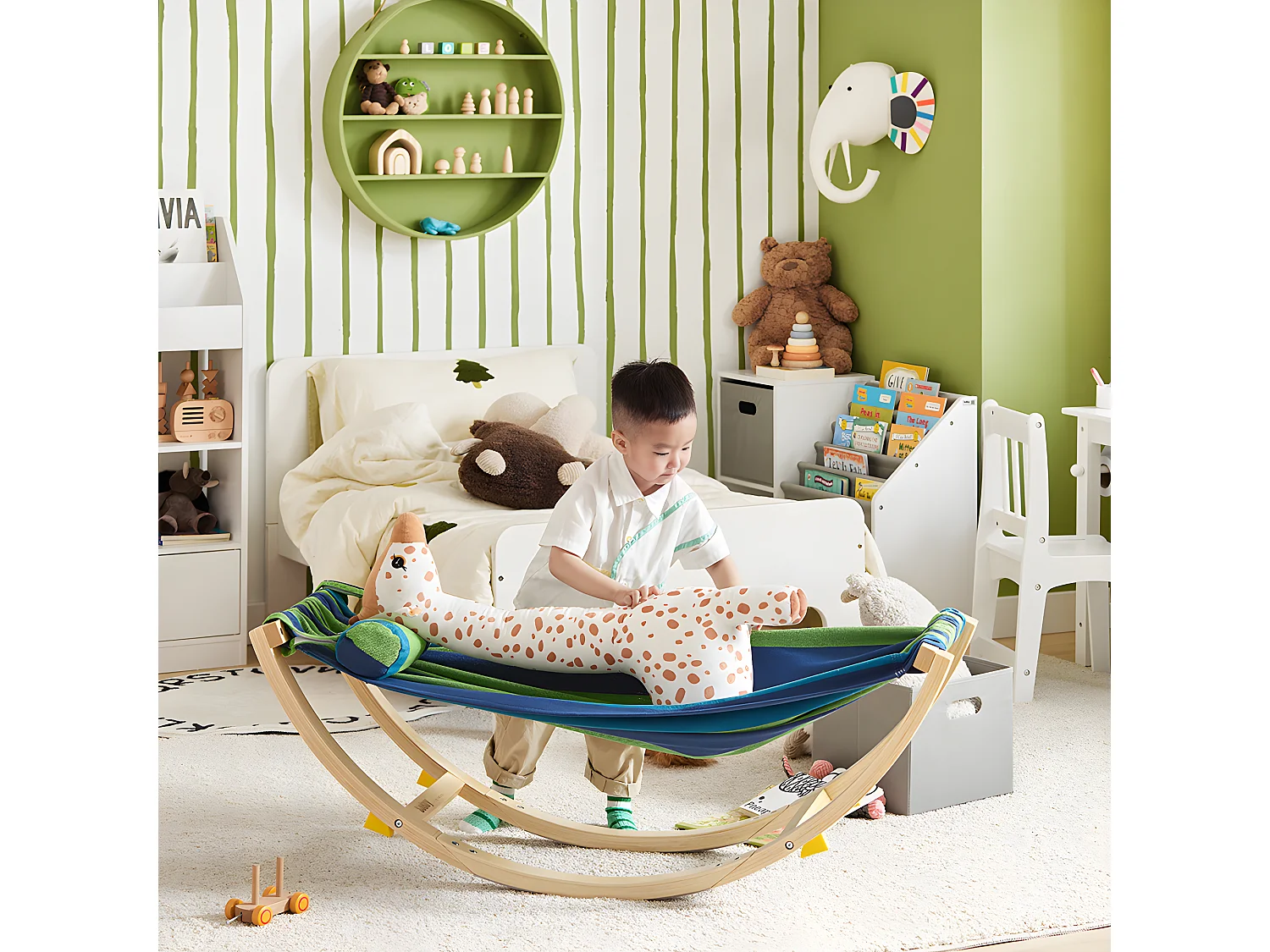 Lit Enfant Bébé Hamac Enfant Chaise Longue pour Enfant KMB16-J SoBuy