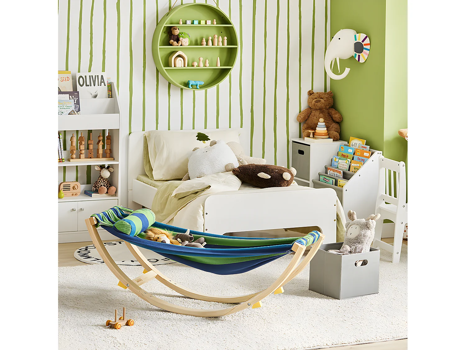 Lit Enfant Bébé Hamac Enfant Chaise Longue pour Enfant KMB16-J SoBuy