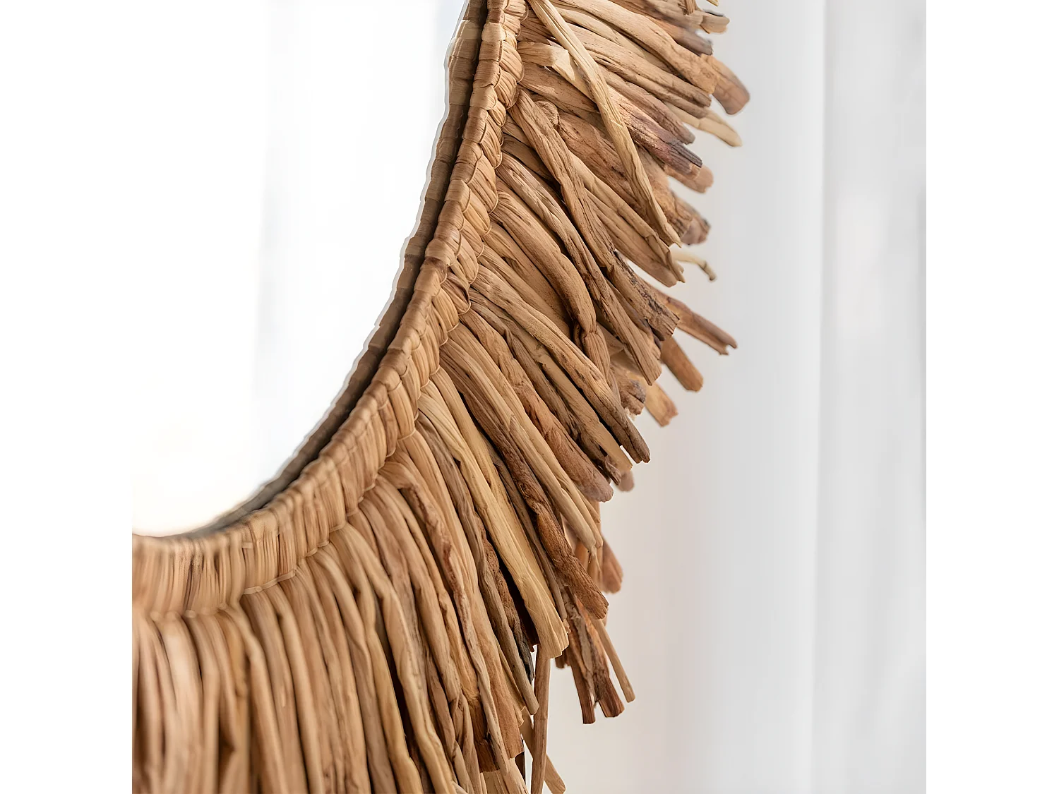 Miroir Mural Rond "Maurice" 101cm Naturel