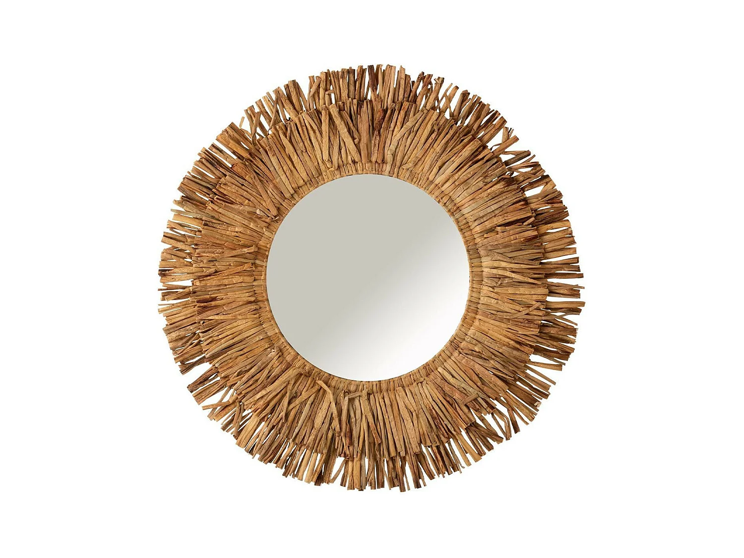 Miroir Mural Rond "Maurice" 101cm Naturel