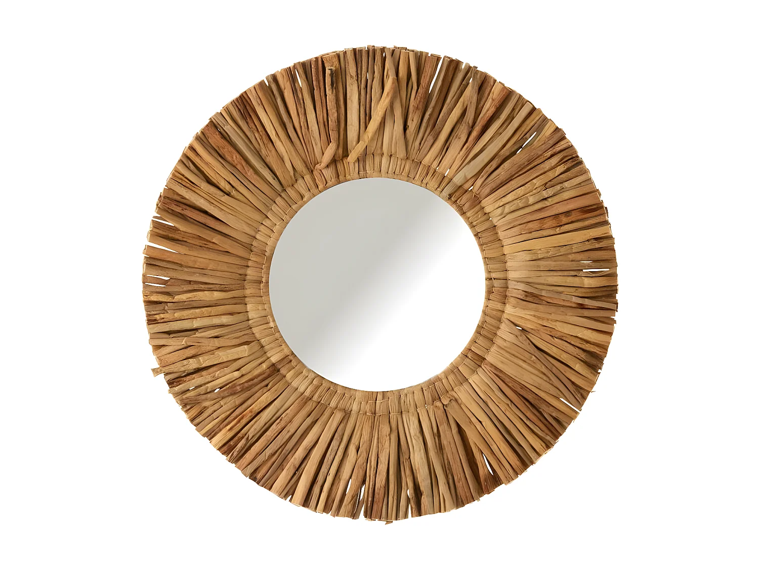 Miroir Mural Rond "Maurice" 64cm Naturel