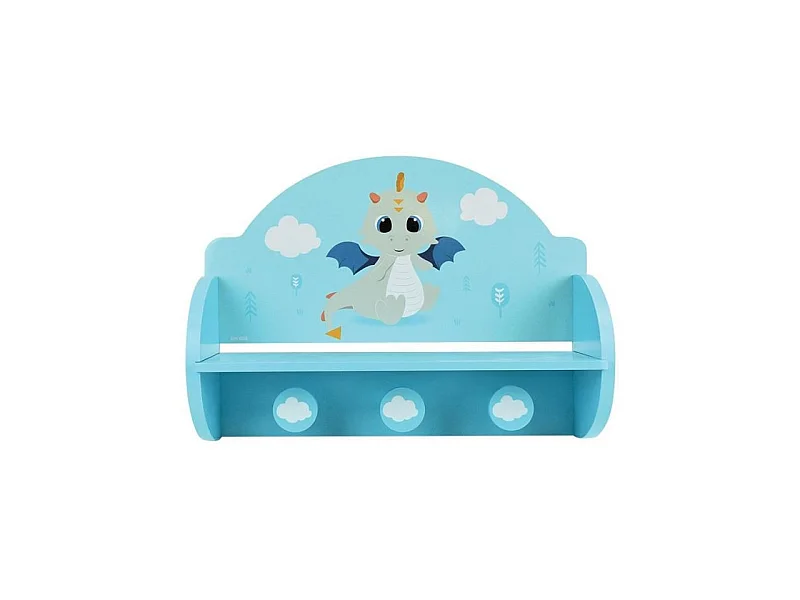 Léon le Dragon 713338 ETAGERE PORTEMANTEAU Dimensions : ± H. 33 x L. 46 x P. 15 cm pour enfant