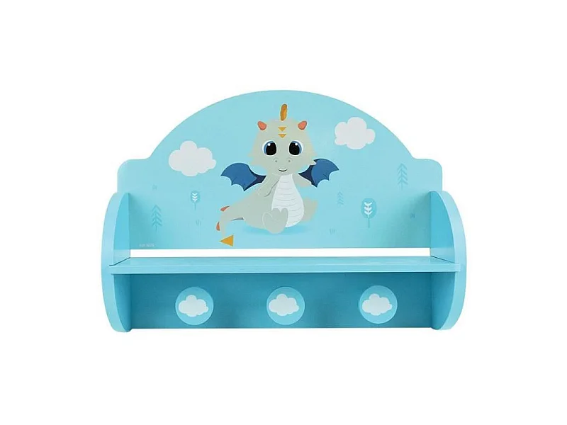 Léon le Dragon 713338 ETAGERE PORTEMANTEAU Dimensions : ± H. 33 x L. 46 x P. 15 cm pour enfant