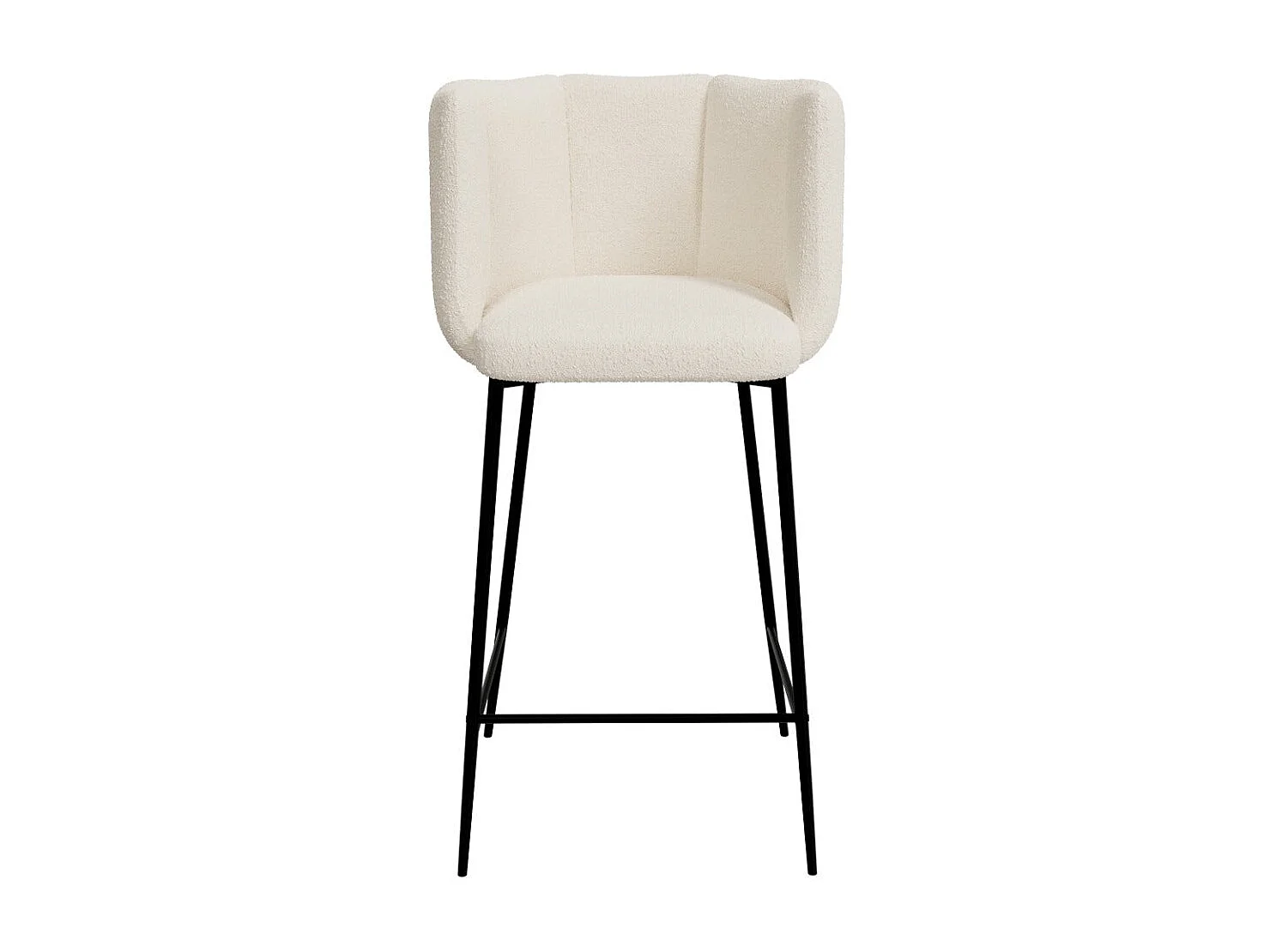 Set di 2 sedie per isola centrale 67 cm in tessuto bouclé beige - Rosy