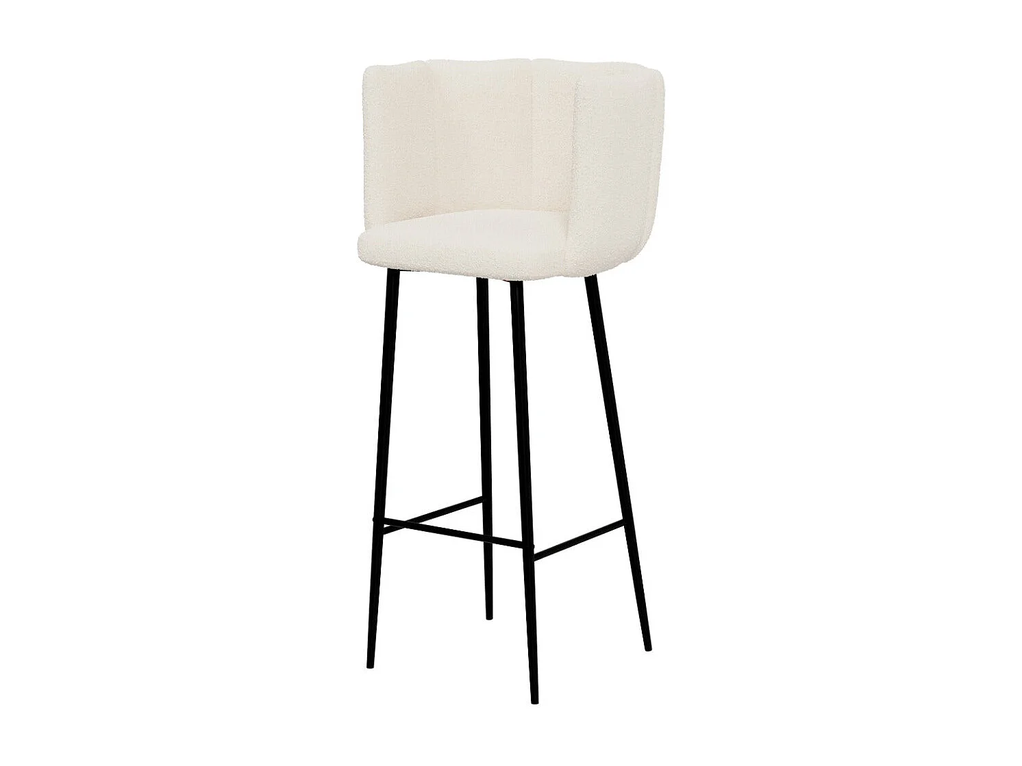 Lot de 2 chaises de bar en tissu bouclé beige 75 cm - Rosy