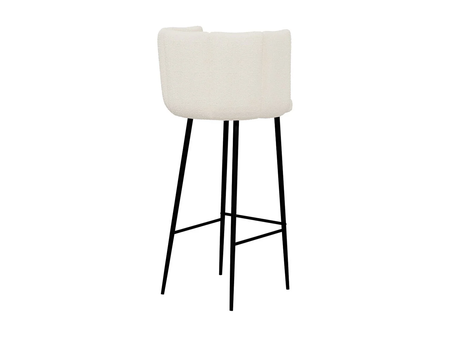 Lot de 2 chaises de bar en tissu bouclé beige 75 cm - Rosy