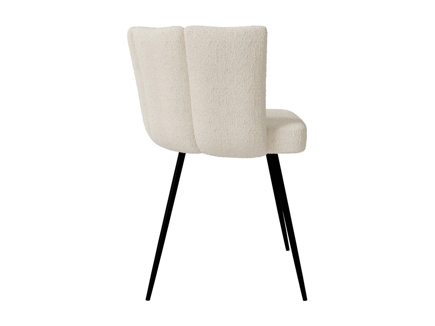 Set di 2 sedie in tessuto riccio beige con gambe in metallo - Cosette