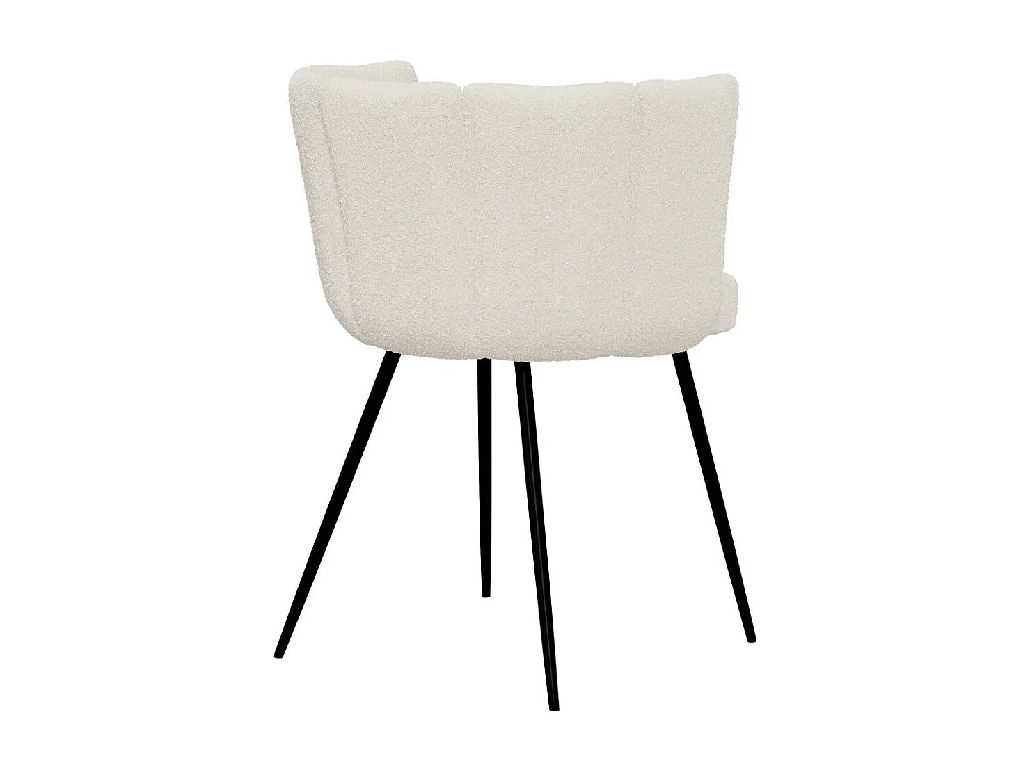 Set di 2 sedie in tessuto riccio beige con gambe in metallo - Cosette