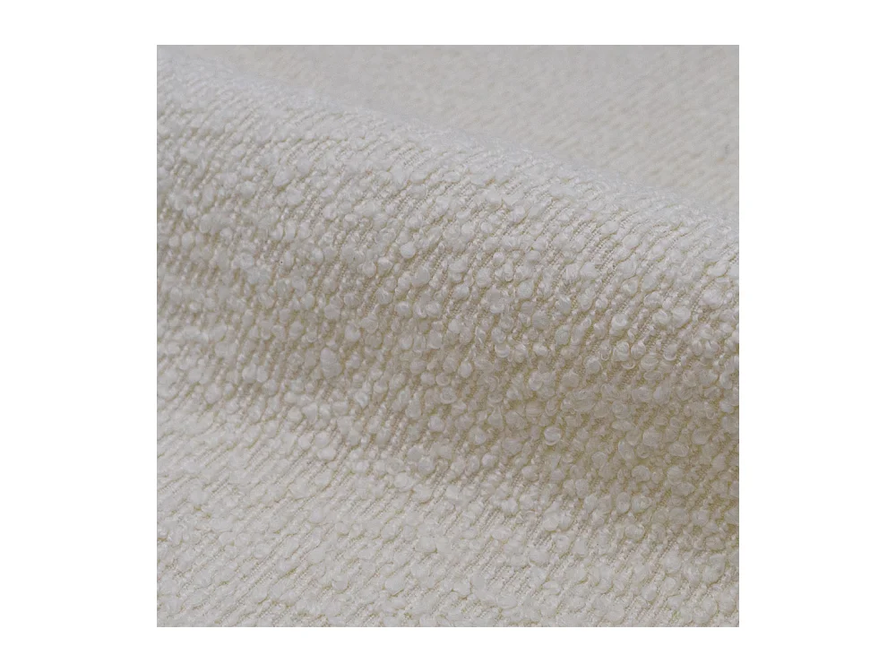 Set de 2 sillas en tejido bouclé beige con patas de metal - Cosette