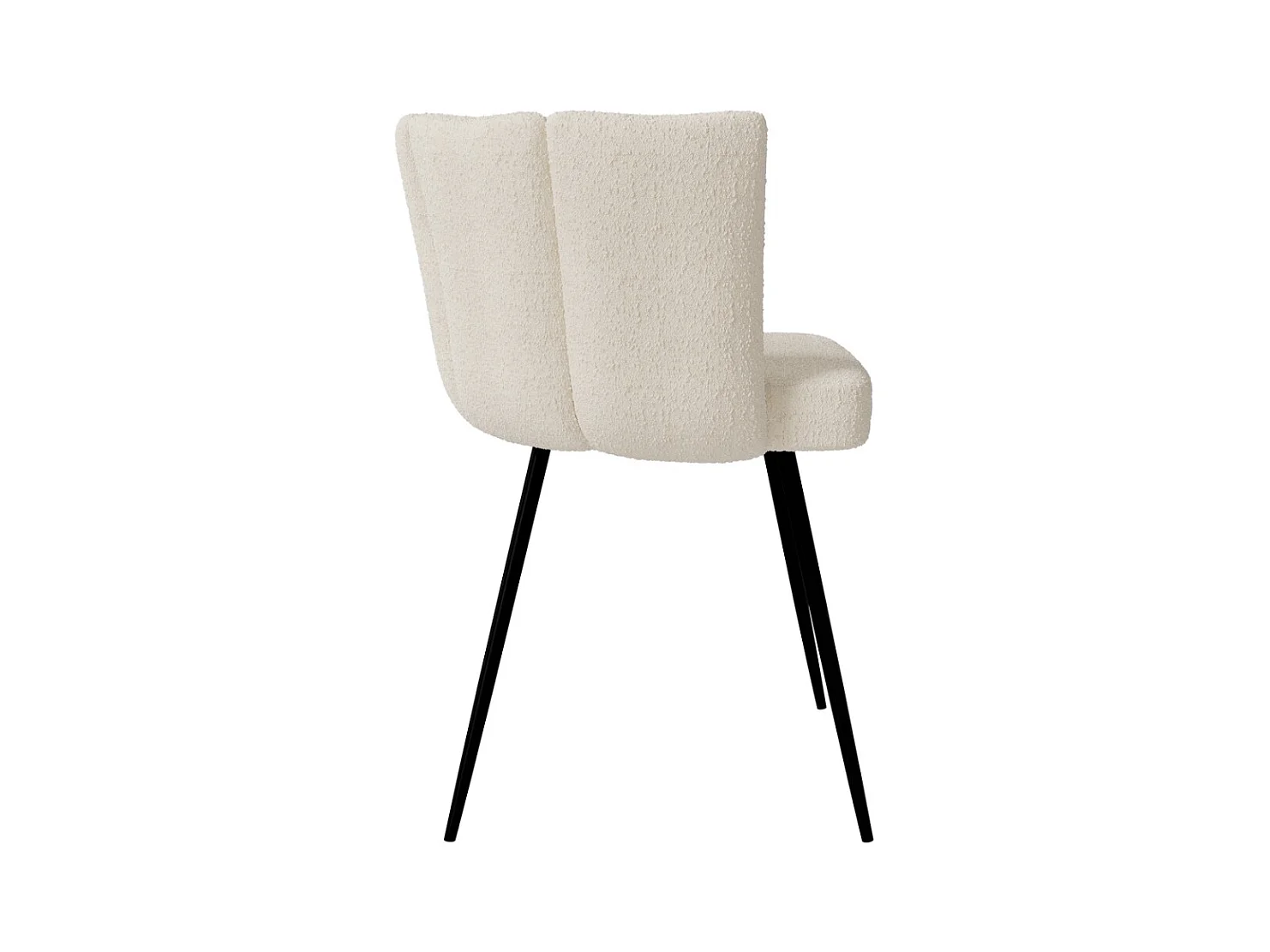 Set de 2 sillas en tejido bouclé beige con patas de metal - Cosette