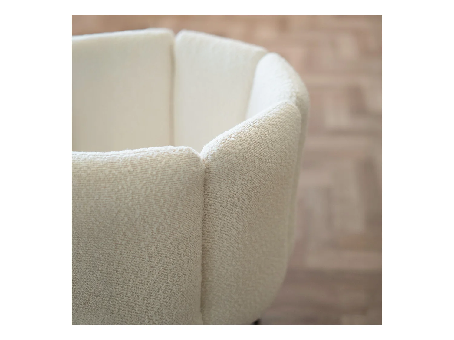 Set de 2 sillas en tejido bouclé beige con patas de metal - Cosette