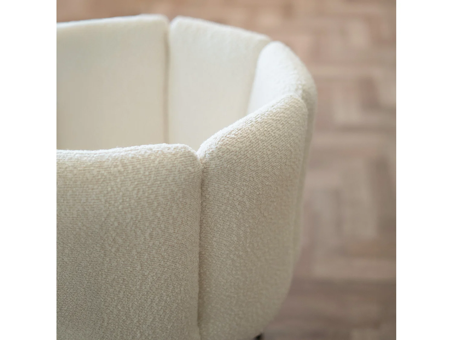 Set de 2 sillas en tejido bouclé beige con patas de metal - Cosette