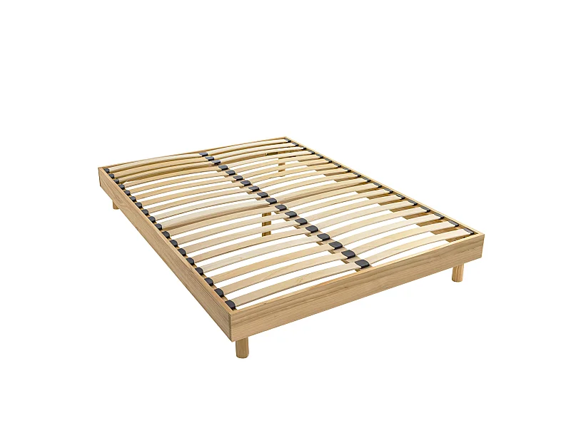Sommier kit en bois massif naturel 140x190