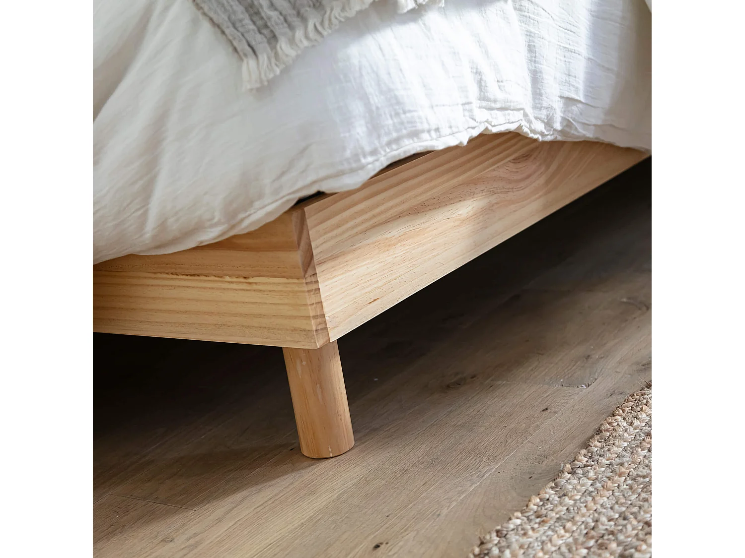 Sommier kit en bois massif naturel 140x190