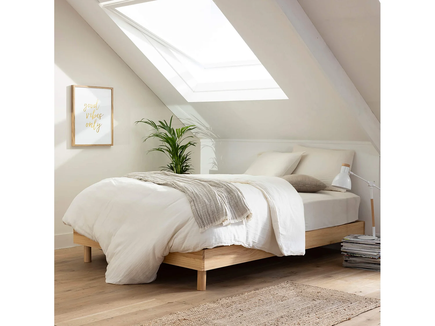 Sommier kit en bois massif naturel 160x200