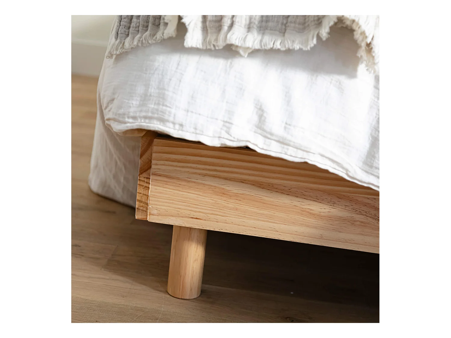 Sommier kit en bois massif naturel 160x200