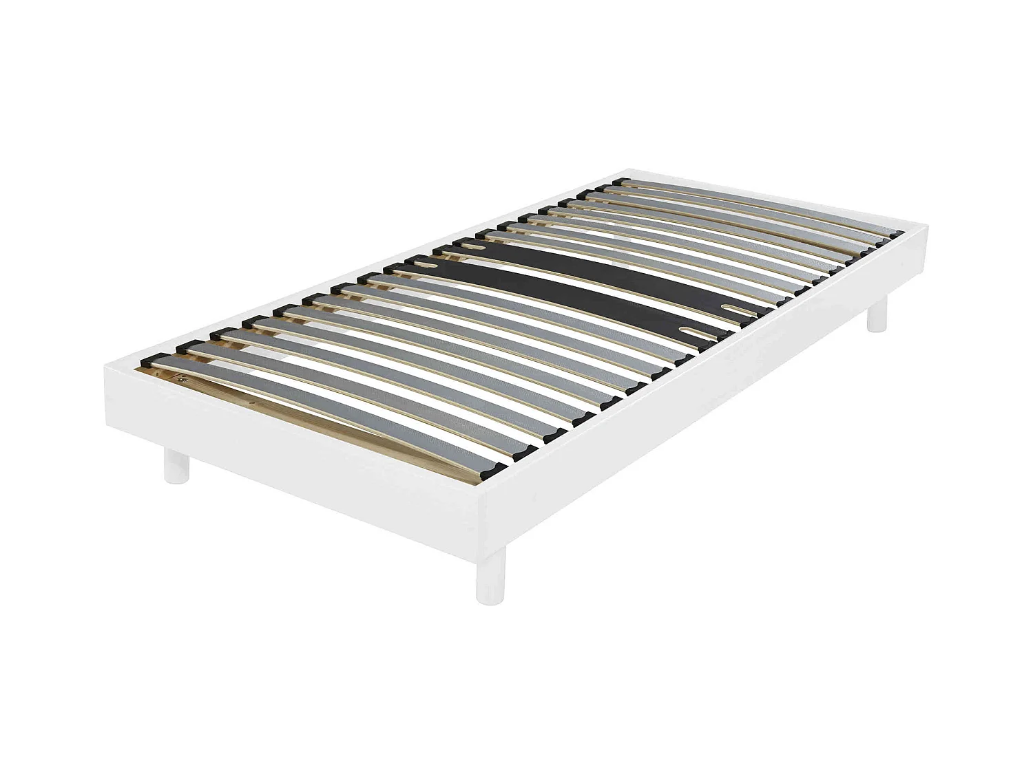 Sommier kit décor blanc zone lombaire renforcée 90x190