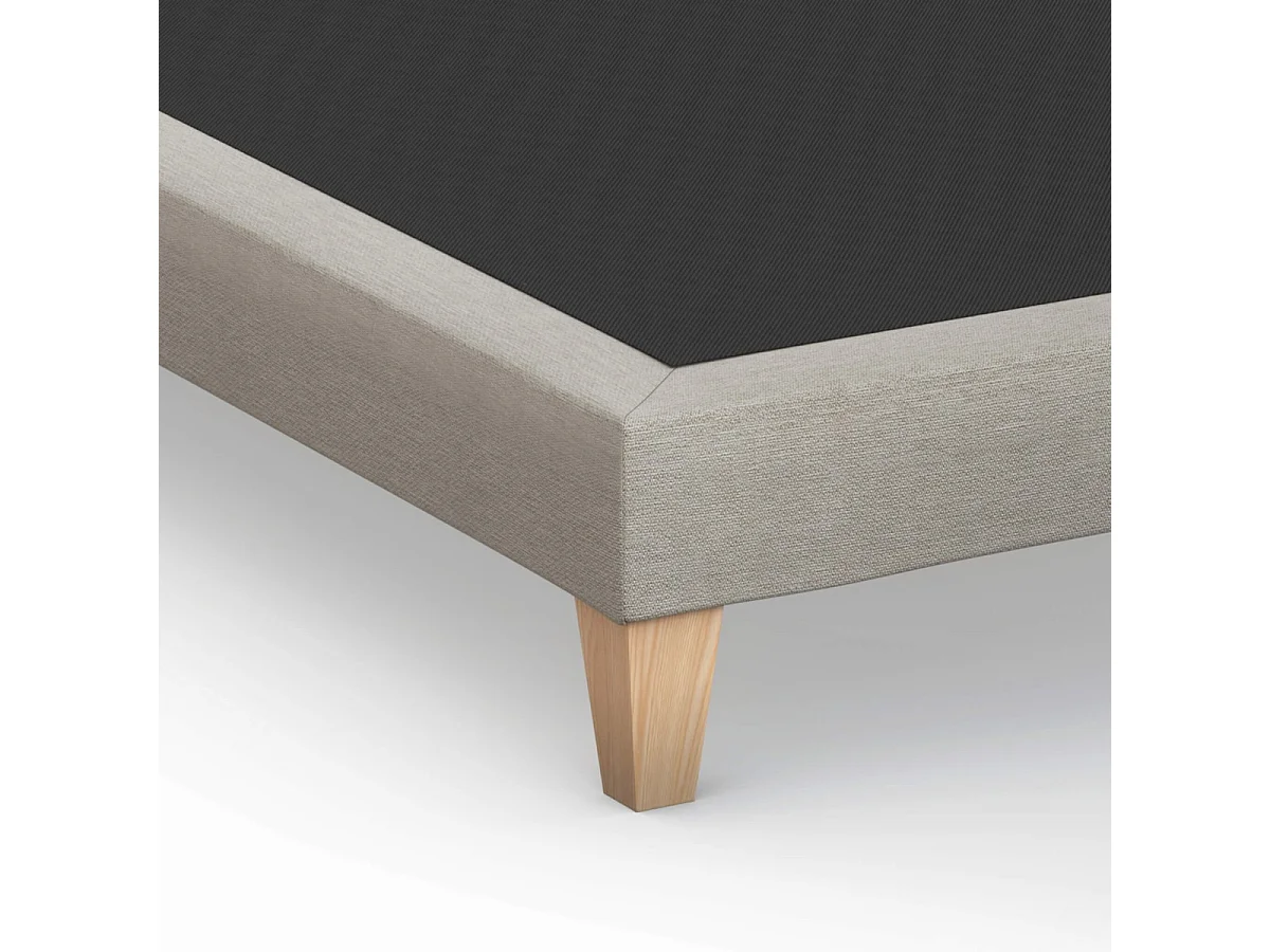 Sommier déco tapissier beige lin - SOMEO 80x190