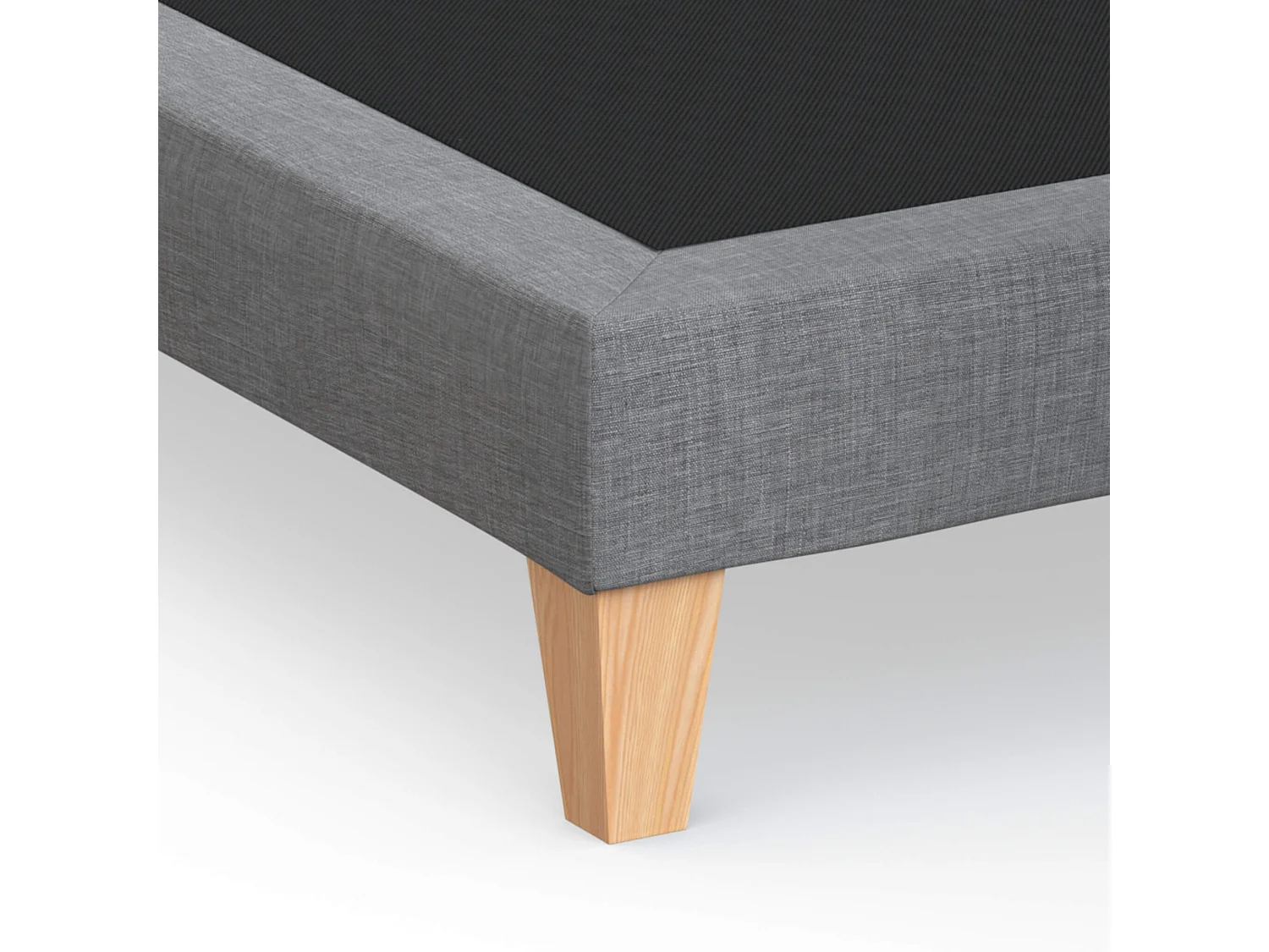 Sommier déco tapissier gris orage - SOMEO 2x90x190