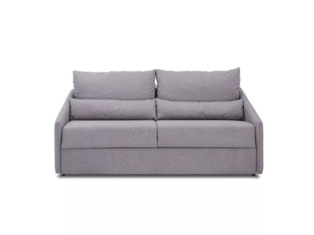 Kauf Unique Schlafsofa 3-Sitzer - Liegefläche mit Lattenrost: 140 cm & Matratze: 14 cm - Stoff - Hellgrau - MAJESTY