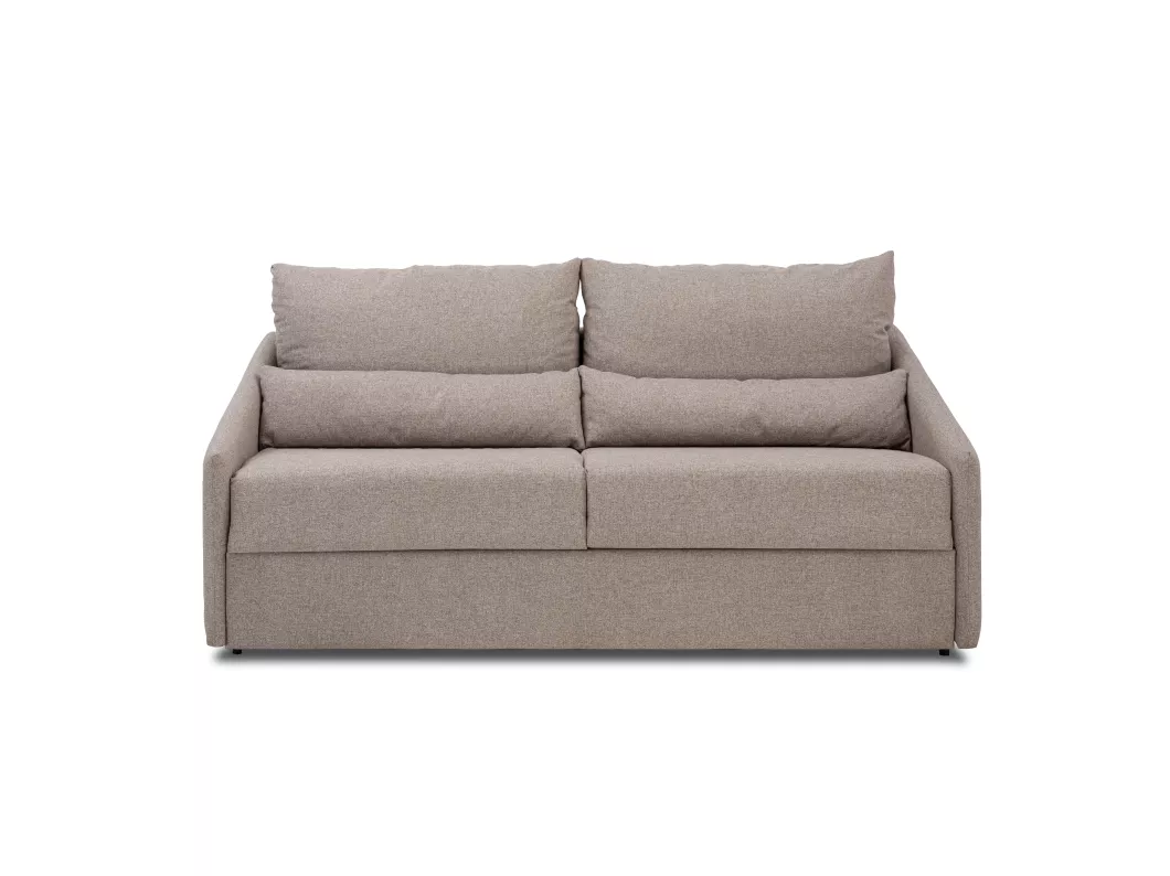 Kauf Unique Schlafsofa 3-Sitzer - Liegefläche mit Lattenrost: 140 cm & Matratze: 14 cm - Stoff - Beige - MAJESTY