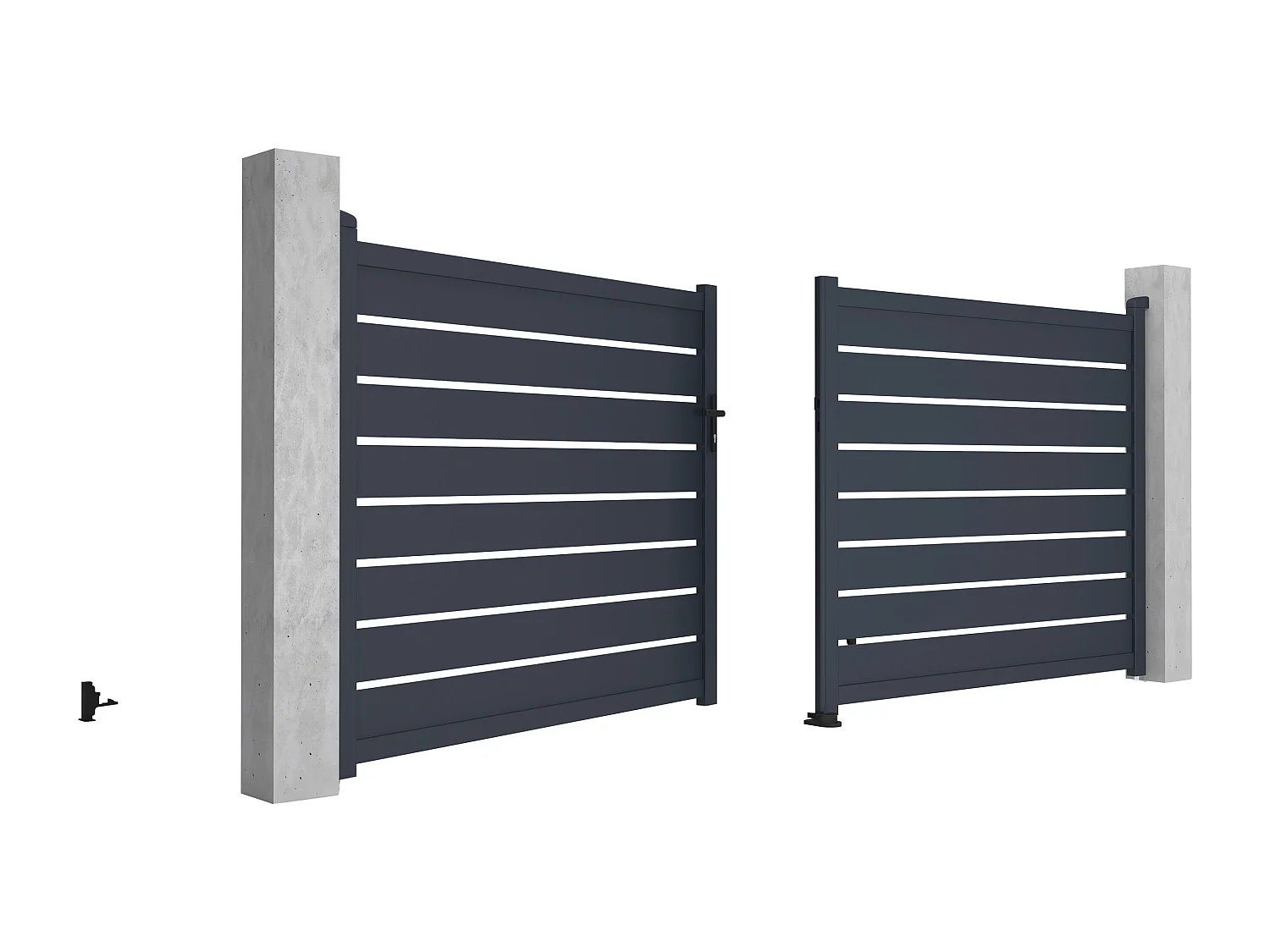 Cancello battente motorizzato traforato L392 x H158 cm in Alluminio Antracite - PRIMO