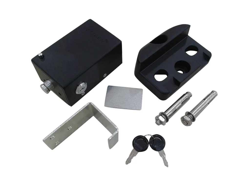 Elektrisk slagport av aluminium med fast fylling L397 x H166 cm antrasitt - NAZARIO