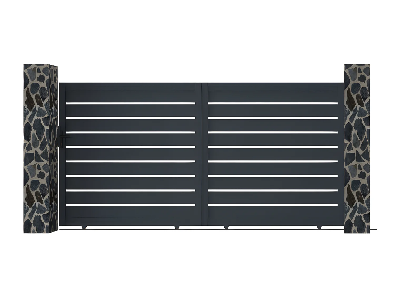 Portail électrique coulissant aluminium ajouré L416 x H183 cm anthracite - PRIMO