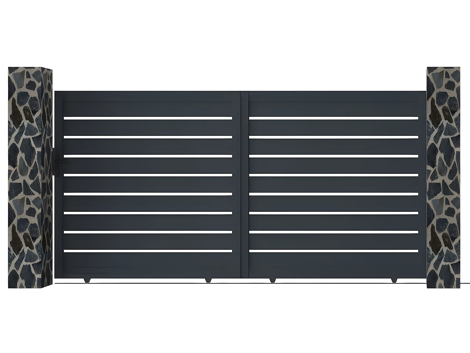 Portail électrique coulissant aluminium ajouré L416 x H183 cm anthracite - PRIMO