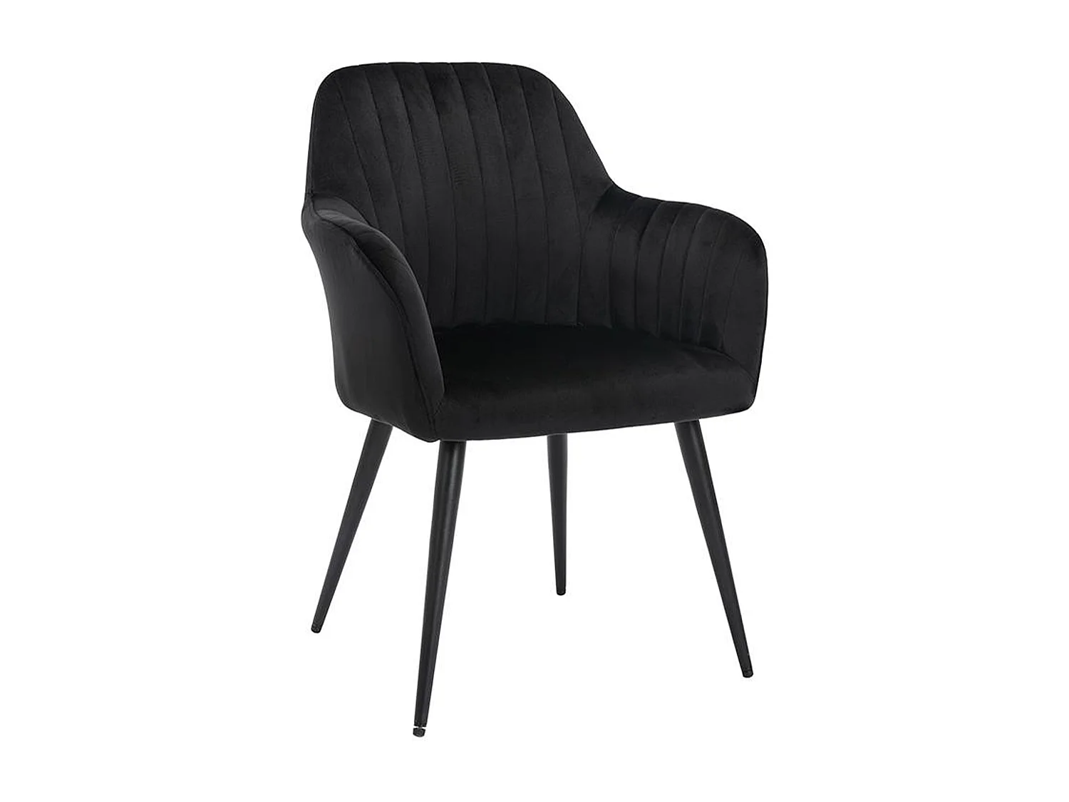 Lot de 2 chaises avec accoudoirs en velours et métal - Noir - ELEANA