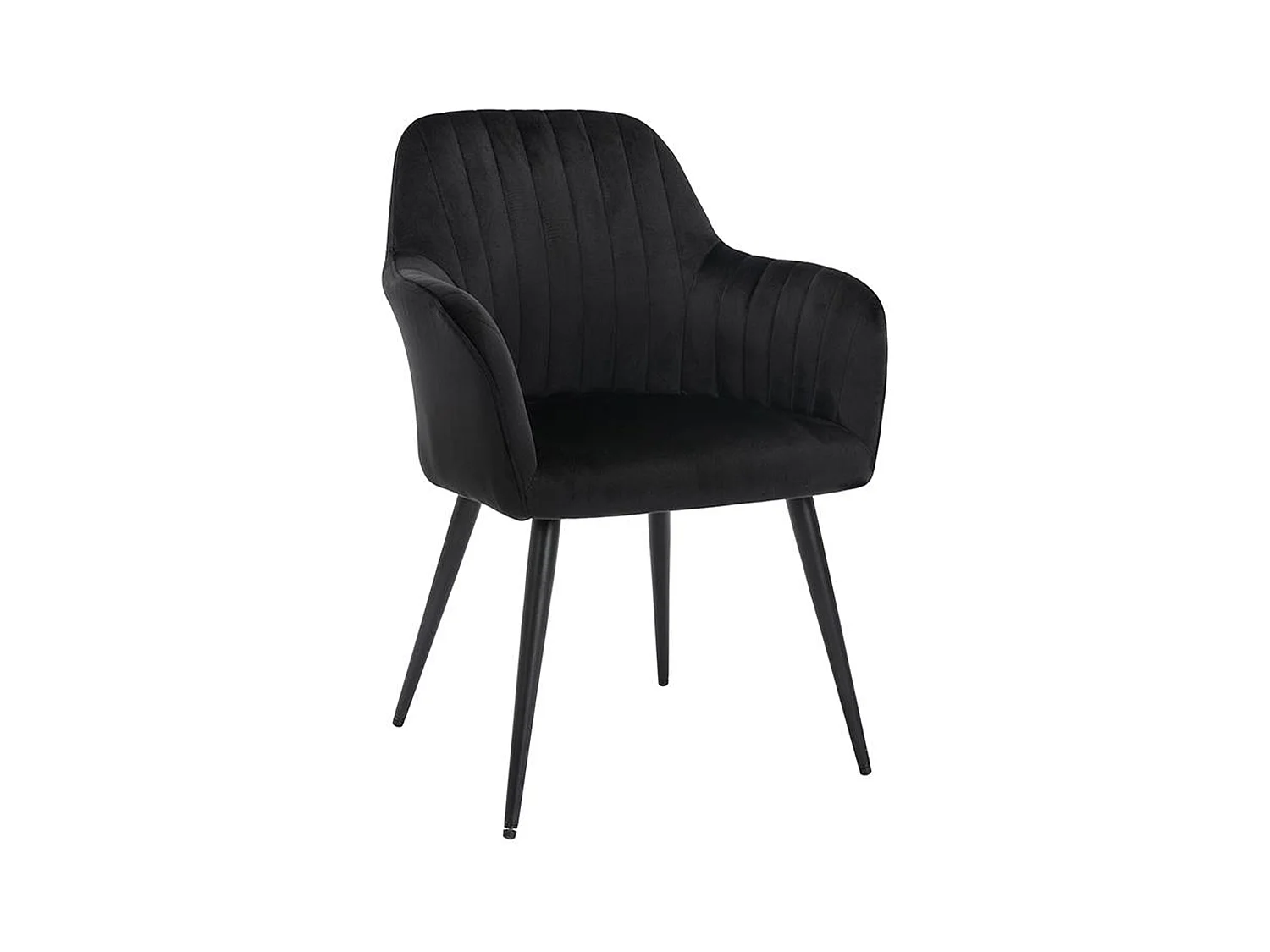 Juego de 2 sillas con brazos de terciopelo y metal negro - Negro - ELEANA