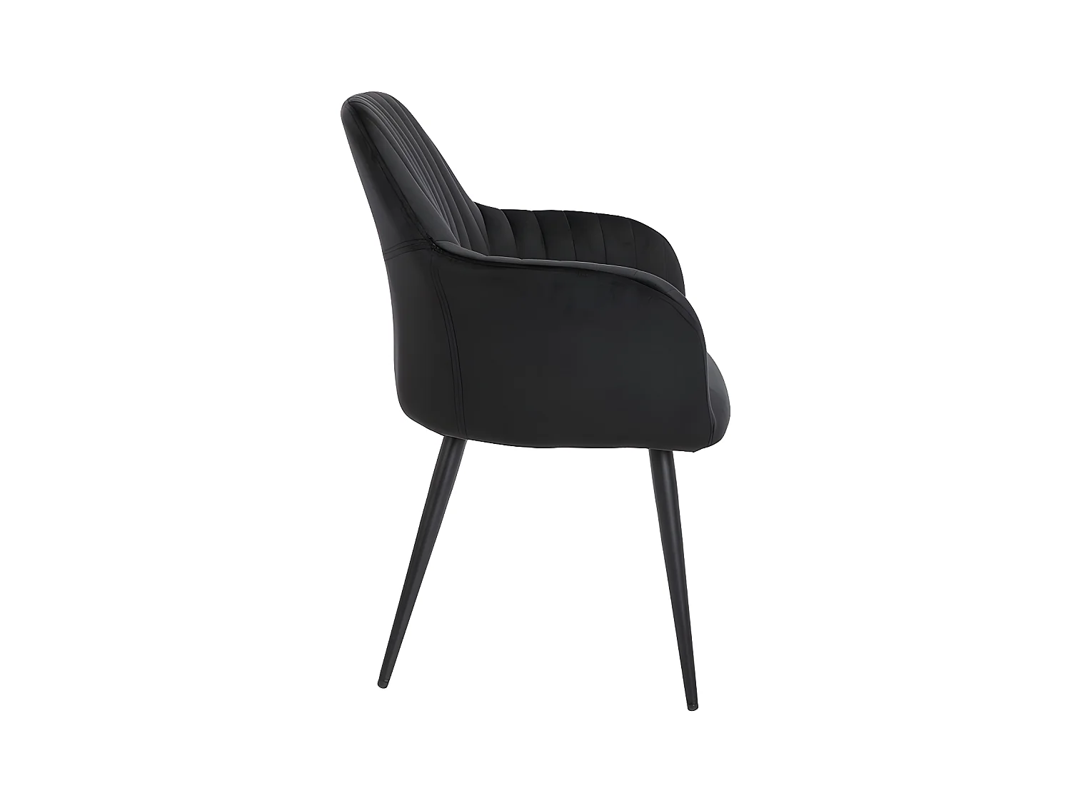 Juego de 2 sillas con brazos de terciopelo y metal negro - Negro - ELEANA