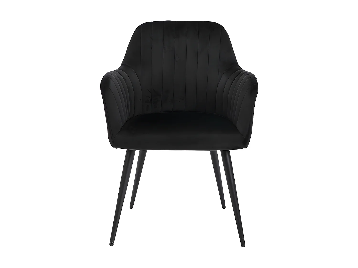 Set van 2 stoelen met fluweel en zwarte metalen leuningen - Zwart - ELEANA