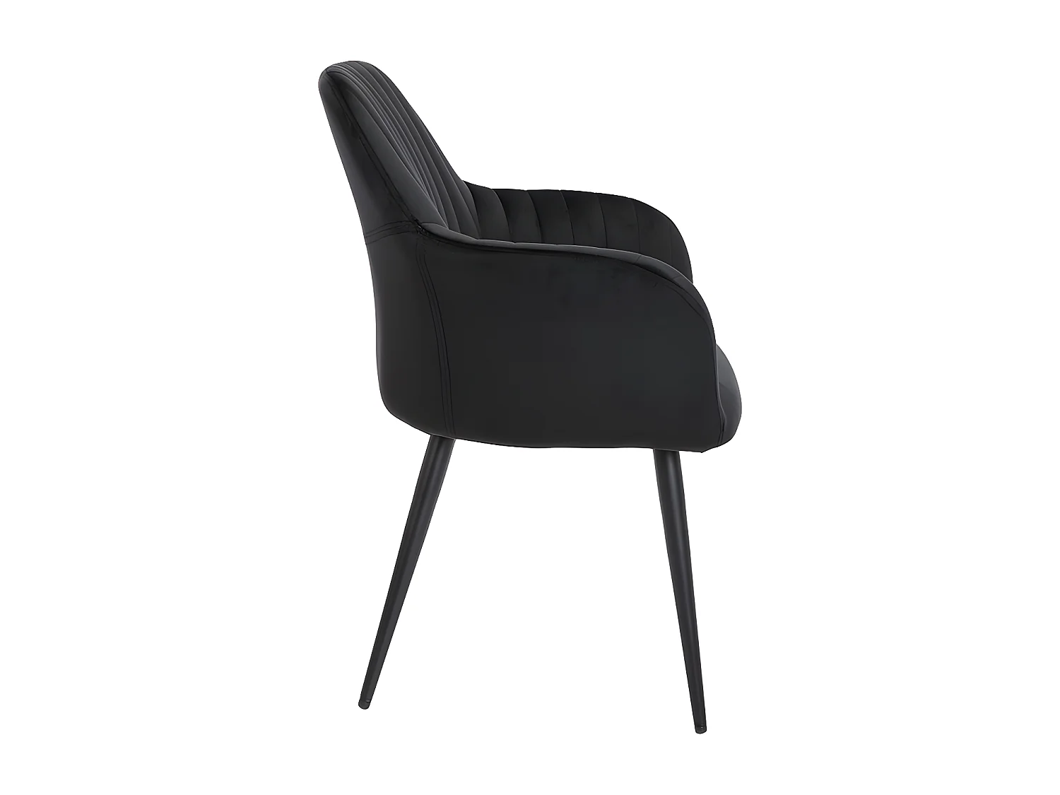 Set van 2 stoelen met fluweel en zwarte metalen leuningen - Zwart - ELEANA