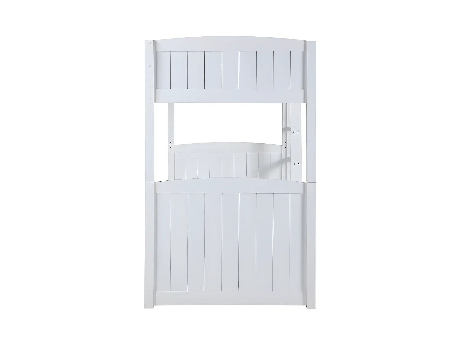 Etagenbett Stapelbett Massivholz + Lattenrost + Matratzen - 2 x 90 x 190 cm - Kiefer weiß - ANCHISE II