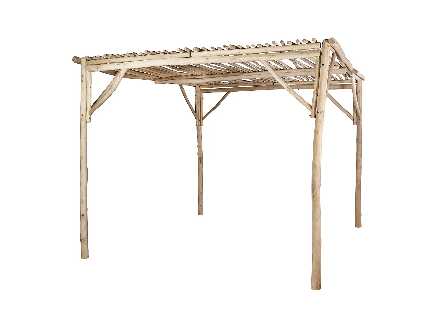 Pergola autoportante en bois de teck 9 m² - TULUM