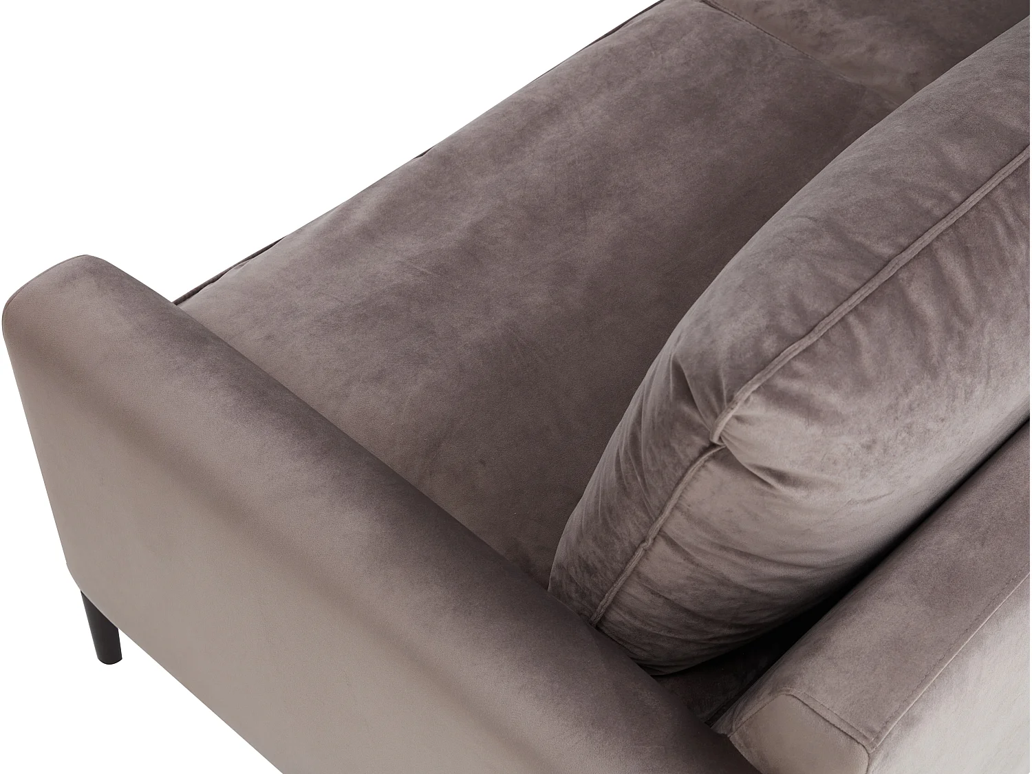 Kanapa 3-osobowa z weluru w kolorze taupe – ISENA