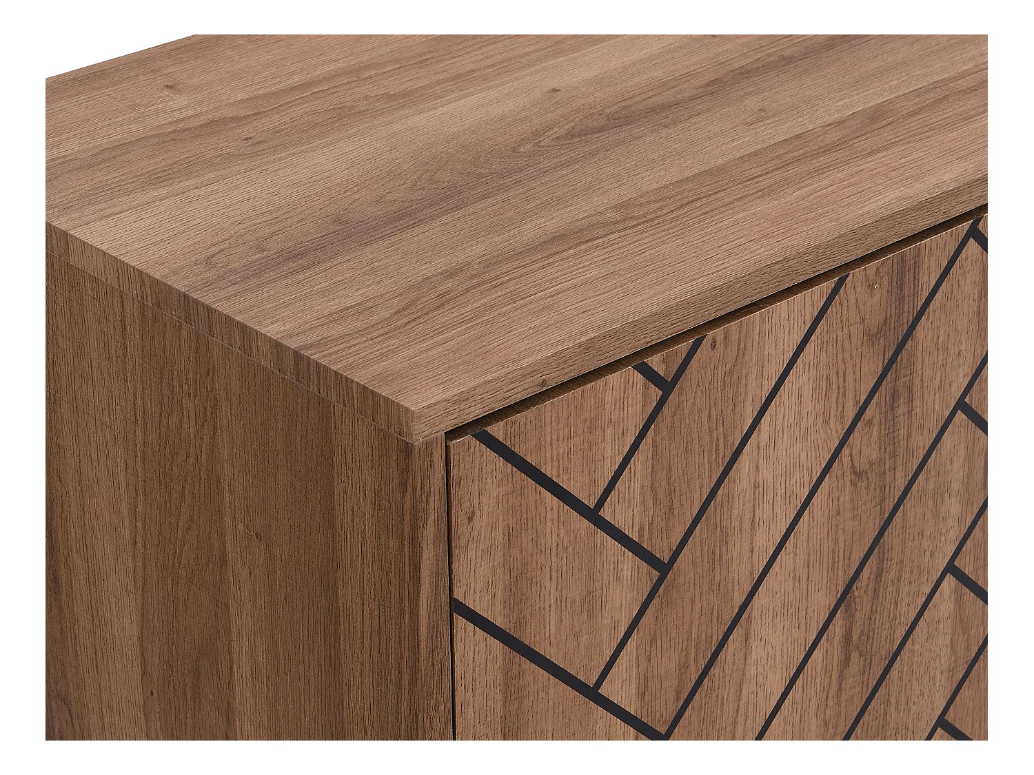 Buffetkast met 3 deuren en 3 laden - Mdf - Naturel en zwart - CARATANA