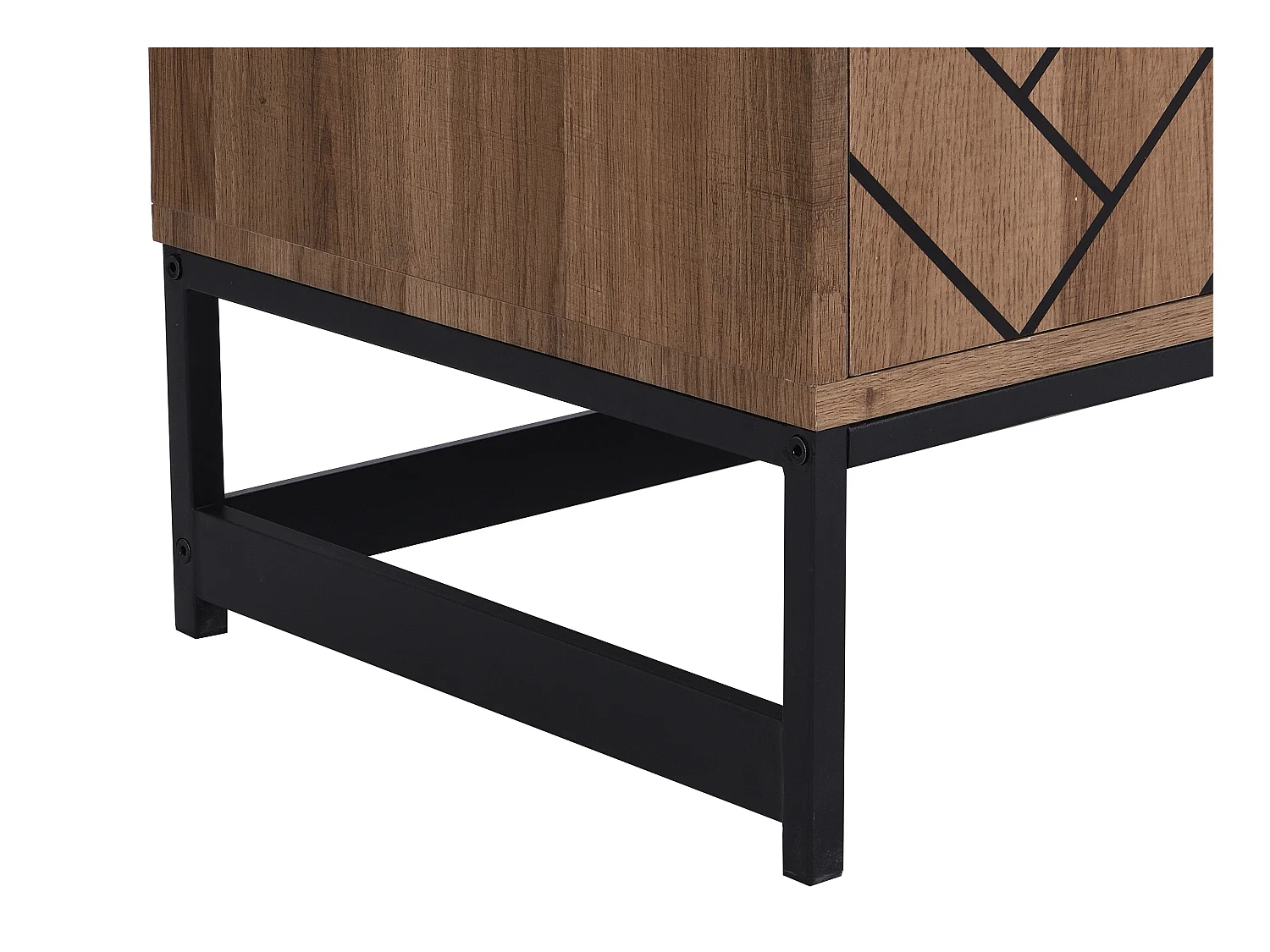 Buffetkast met 3 deuren en 3 laden - Mdf - Naturel en zwart - CARATANA