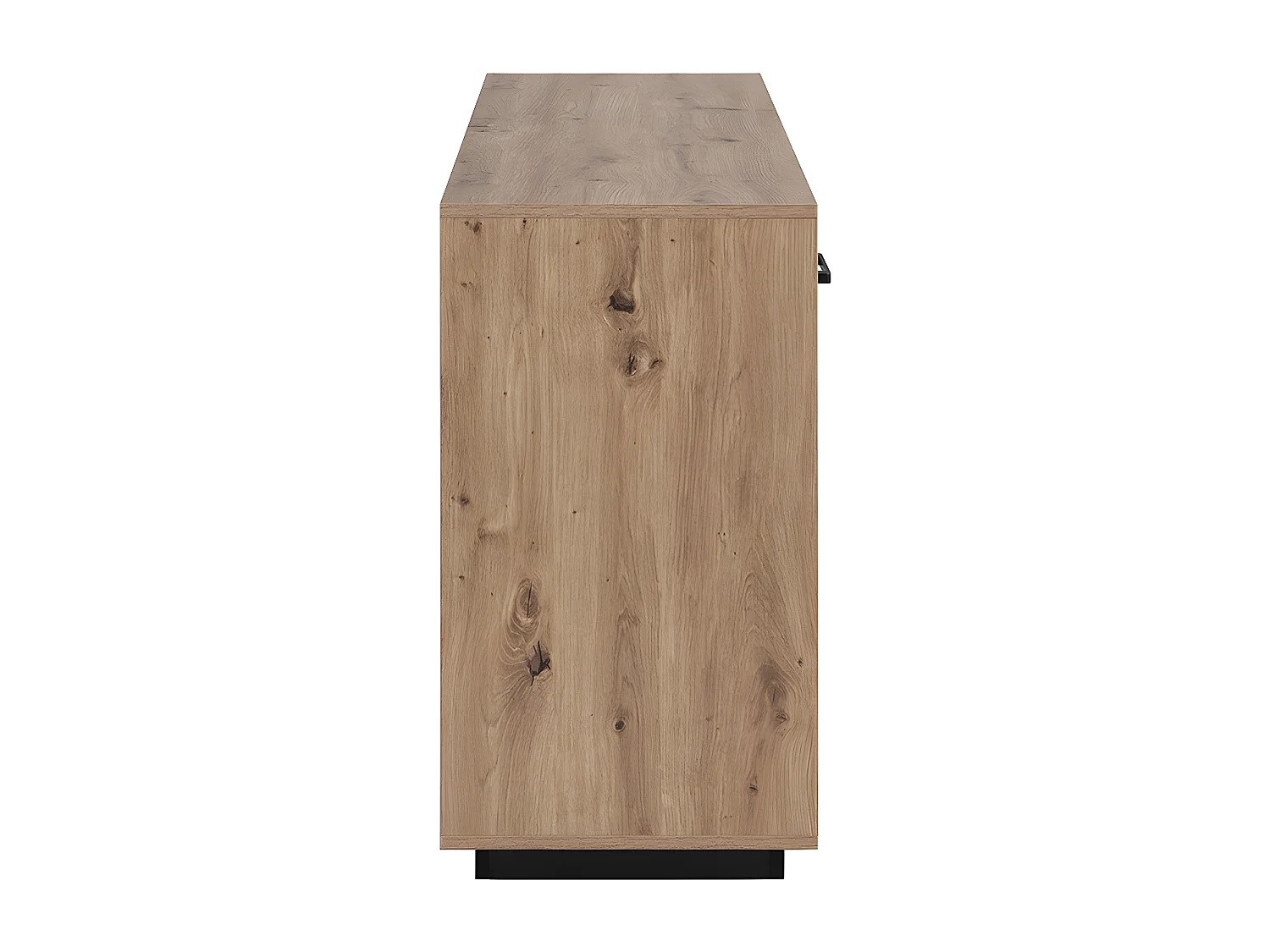 Buffet 3 portes et 3 tiroirs en MDF - Naturel et noir - NALAMANE