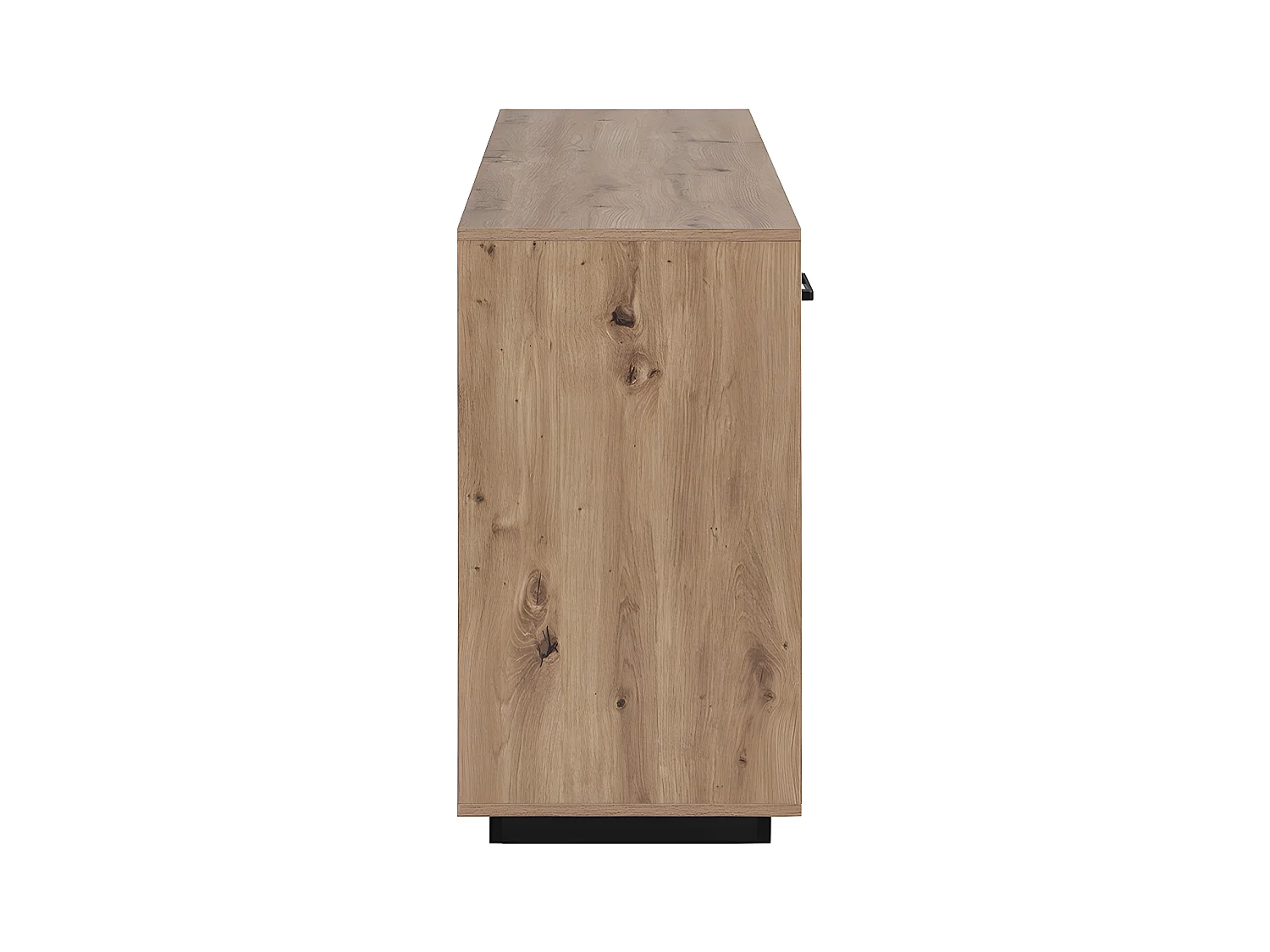 Dressoir met 3 deuren en 3 laden van MDF - Natuur en zwart - NALAMANE