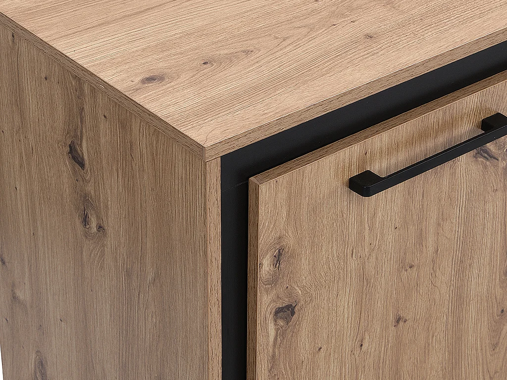 Sideboard mit 3 Türen & 3 Schubladen - MDF - Naturfarben & Schwarz - NALAMANE