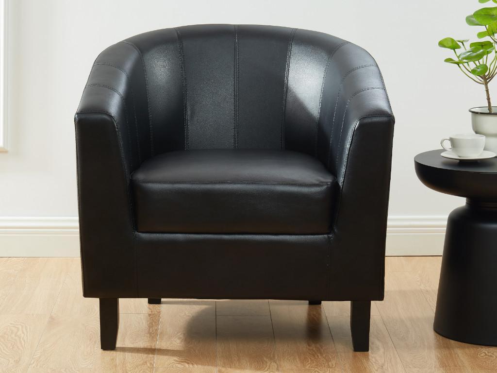 Lounge-Sessel - Kunstleder - Schwarz - CRISTOBAL II günstig online kaufen