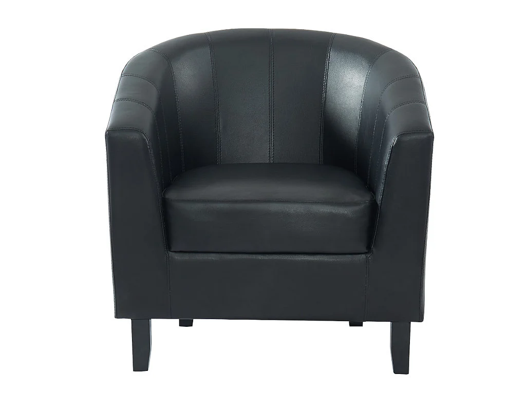 Fauteuil cabriolet en simili noir CRISTOBAL II