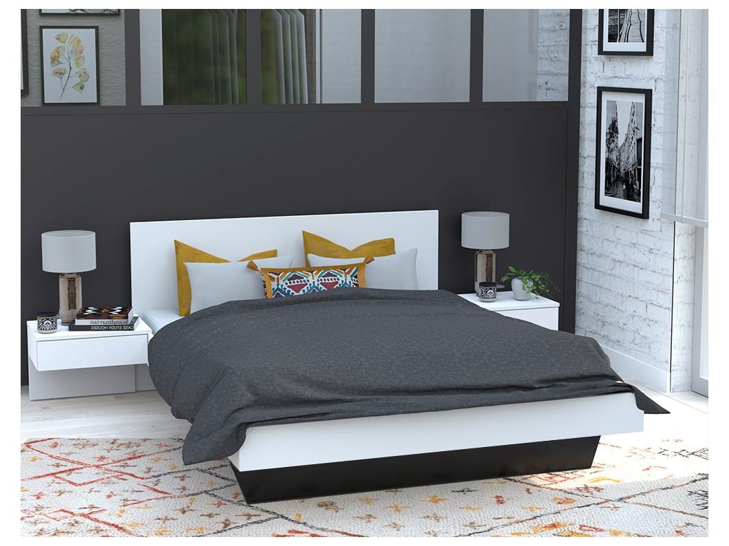 Letto con comodini 140 x 190 cm Colore Bianco - MARVELLOUS