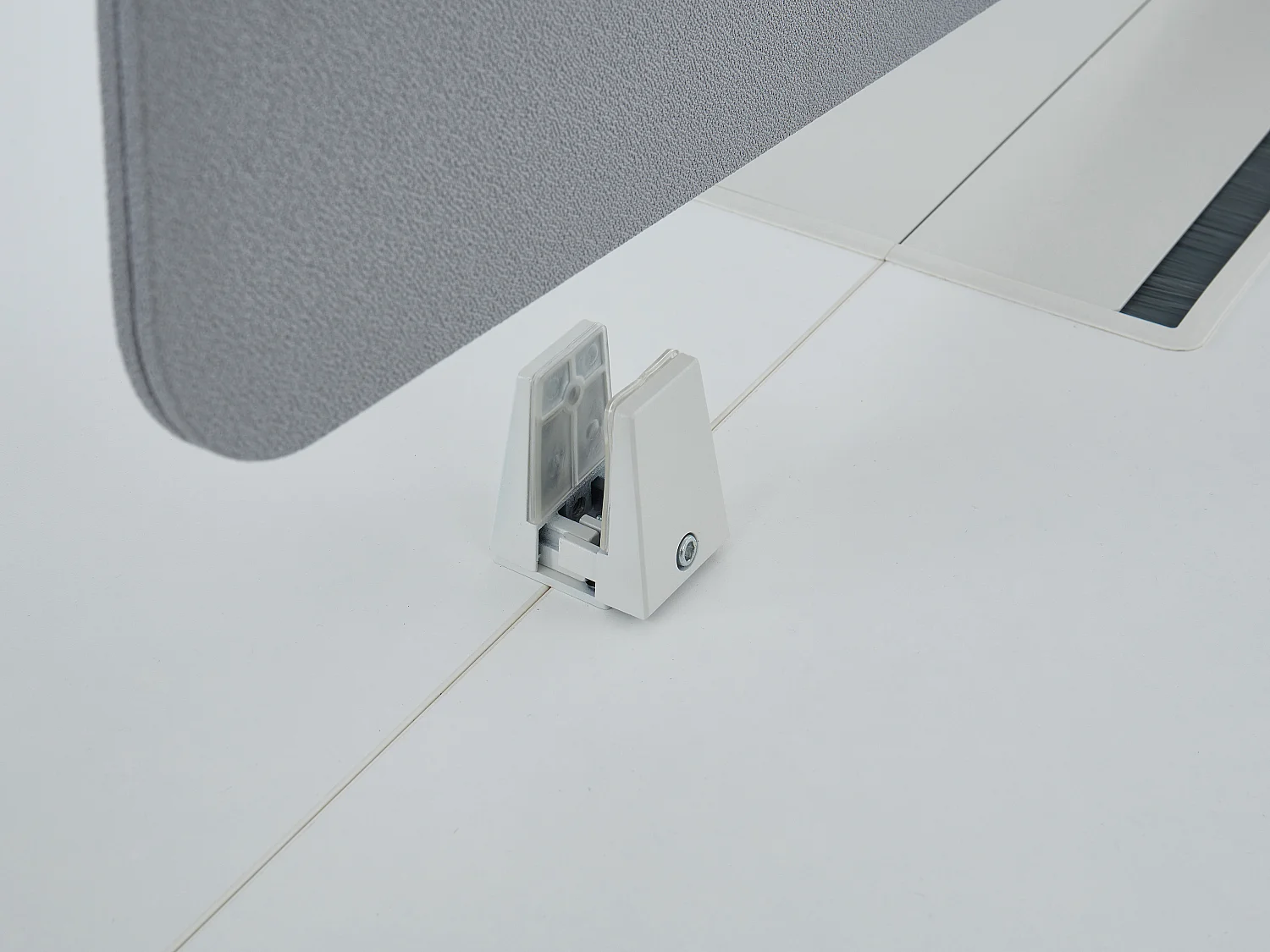 Divisorio per scrivania professionale L130 cm Tessuto Grigio - DOWNTOWN